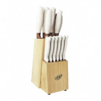 Juego de Cuchillos con Soporte de Madera LARRYHOUSE 13 Pcs