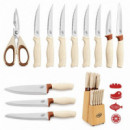 Juego de Cuchillos con Soporte de Madera LARRYHOUSE 13 Pcs