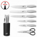 Juego de Cuchillos Inox con Bloque Organizador LARRYHOUSE 7 Pcs