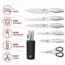 Juego de Cuchillos Inox con Bloque Organizador LARRYHOUSE 7 Pcs