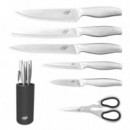 Juego de Cuchillos Inox con Bloque Organizador LARRYHOUSE 7 Pcs