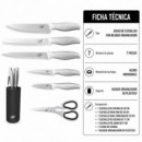 Juego de Cuchillos Inox con Bloque Organizador LARRYHOUSE 7 Pcs