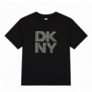 Camiseta Rhinestone lo Go Relaxed Fit  DKNY