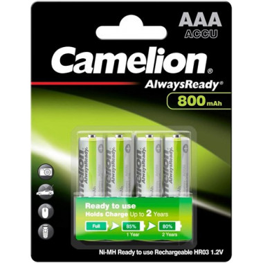 CAMELION Pack 4 Pilas AAA Recargables 800Mah BAT424
