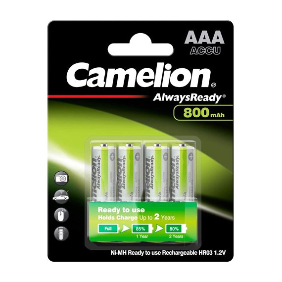 CAMELION Pack 4 Pilas AAA Recargables 800Mah BAT424