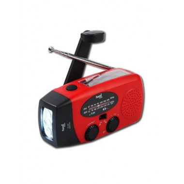 SAMI Radio Portatil Solar AM/FM RS-11860 Recargable  Con Dinamo,Linterna Sirena SOS Usb Verde/Roja