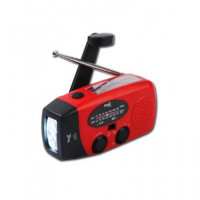 SAMI Radio Portatil Solar AM/FM RS-11860 Recargable  Con Dinamo,Linterna Sirena SOS Usb Verde/Roja