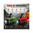 SAMI Radio Portatil Solar AM/FM RS-11860 Recargable  Con Dinamo,Linterna Sirena SOS Usb Verde/Roja