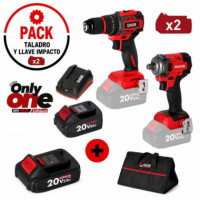 Pack Taladro + Llave de Impacto + Bateria 20V AICER