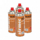 Pack Cocina Gas Portatil con Plancha Doble + 4 Cartuchos Gas AIRMEC