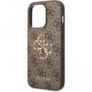 GUESS Carcasa Iphone 14 Pro Max Trasera 4G Marron Con Logo