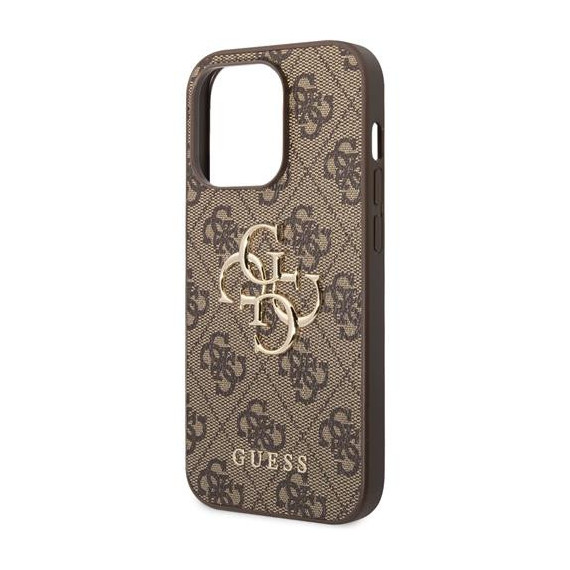 GUESS Carcasa Iphone 14 Pro Max Trasera 4G Marron Con Logo
