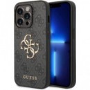 GUESS Carcasa Iphone 14 Pro Max Trasera 4G Gris Con Logo