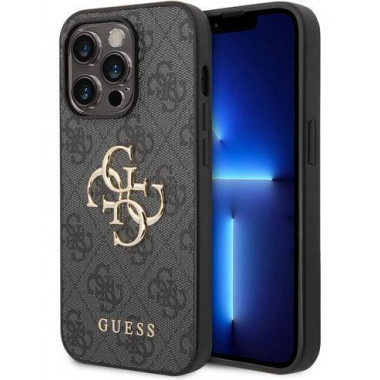 GUESS Carcasa Iphone 14 Pro Max Trasera 4G Gris Con Logo