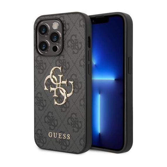 GUESS Carcasa Iphone 14 Pro Max Trasera 4G Gris Con Logo