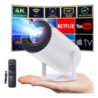 Proyector Mini HY300 Android 14 — WiFi 6, Auto Keystone, Rotación 180°, Compatible 4K, hasta 130”