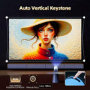 Proyector Mini HY300 Android 14 — WiFi 6, Auto Keystone, Rotación 180°, Compatible 4K, hasta 130”