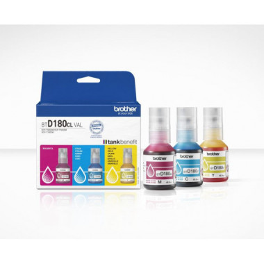 BROTHER Bote Tinta BTD180CLVAL Cian / Magenta / Amarillo N&ordm; D180