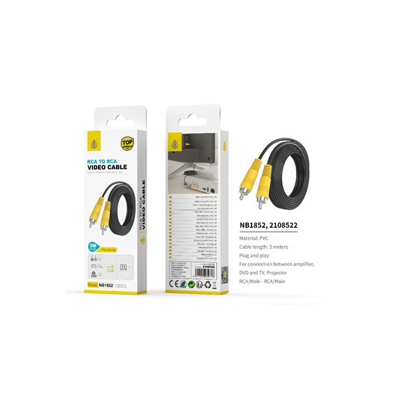 Oneplus Cable 1XRCA Video Amarillo 3MTRS Negro NB1852  ONE PLUS
