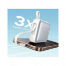 JOYROOM Bateria Externa 10000Mah Con Certificacion China Homologada CCC 22.5W Blanco+Cable C+Light