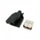 EUROCONNEX Conector USB Tipo A-hembra Soldar, con Carcasa