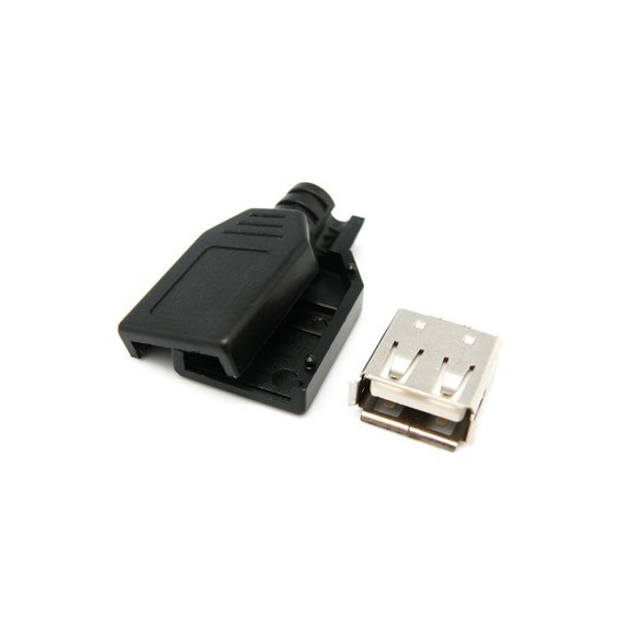 EUROCONNEX Conector USB Tipo A-hembra Soldar, con Carcasa