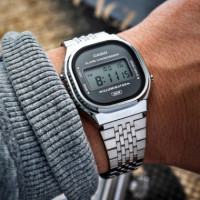 CASIO A140WE-8A | Vintage – Reloj Digital Plateado Gris