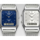 CASIO AQ-230EM-2A | Vintage – Reloj Analógico-Digital Correa Milanesa Esfera Azul