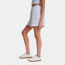 Short Metallic Bubble Logo Smocked  DKNY