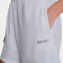 Short Metallic Bubble Logo Smocked  DKNY