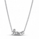 PANDORA Collar Love Escrito a Mano Brillante 393076C01