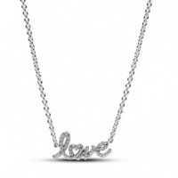 PANDORA Collar Love Escrito a Mano Brillante 393076C01