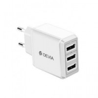 DEVIA Cargador de Red 3XUSB 3.4AMP Blanco