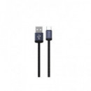 DEVIA Cable Datos Tipo C a USB 2A Nylon Negro 1MTR