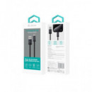 DEVIA Cable Datos Tipo C a USB 2A Nylon Negro 1MTR