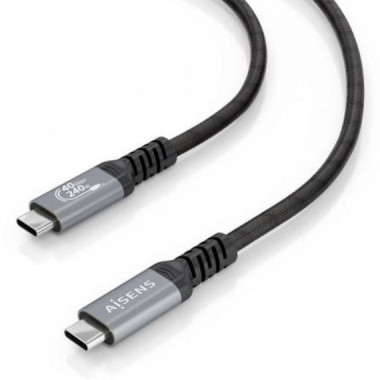 AISENS Cable USB 4.0 Tipo-c A156-0996/ USB Tipo-c Macho - USB Tipo-c Macho/ hasta 240W/ 40GBPS/ 2M/ Negro