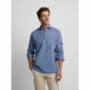 Polera silbon lino azul