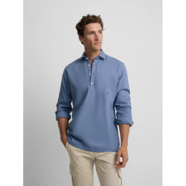 Polera silbon lino azul
