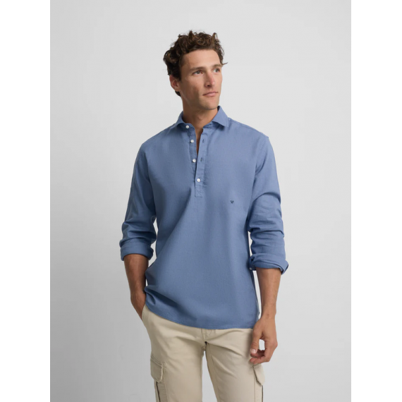 Polera silbon lino azul
