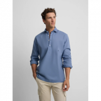 Polera silbon lino azul
