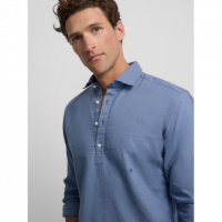 Polera silbon lino azul