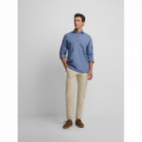 Polera silbon lino azul