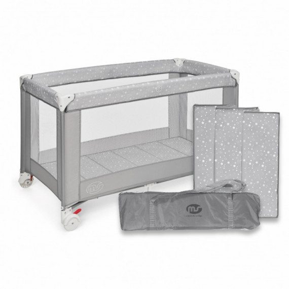 Cuna De Viaje Basic Gris Estrellas