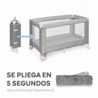 Cuna de Viaje Basic Gris Estrellas  MS