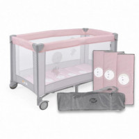Cuna de Viaje Rosa-gris  MS