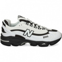 Deportivo Malla Oscura Piel Blanco  NEW BALANCE