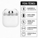 Auriculares Inalámbricos Inteligente Q6PROPODS Blanco XO