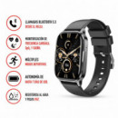 Reloj Inteligente Deportivo J10 Pantalla Amoled Cuadrado Magnético Negro XO