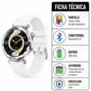 Reloj Mujer J13 con Pantalla Amoled Forma Rombo Redonda Plata XO