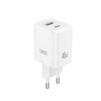 Cargador Rápido 45W USB C 45W + USB a 18W Blanco XO